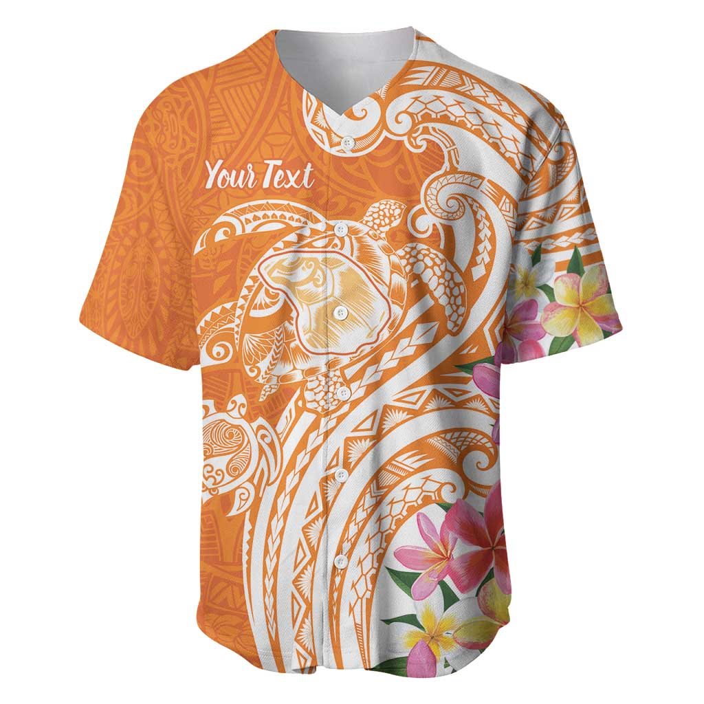 Aloha Lanai Island Personalized Baseball Jersey Orange Dreamy Turtle LT7 Orange - Polynesian Pride