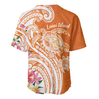 Aloha Lanai Island Personalized Baseball Jersey Orange Dreamy Turtle LT7 - Polynesian Pride