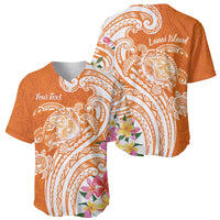 Aloha Lanai Island Personalized Baseball Jersey Orange Dreamy Turtle LT7 - Polynesian Pride