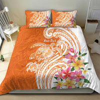 Aloha Lanai Island Personalized Bedding Set Orange Dreamy Turtle