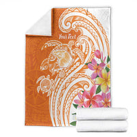Aloha Lanai Island Personalized Blanket Orange Dreamy Turtle