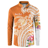 Aloha Lanai Island Personalized Button Sweatshirt Orange Dreamy Turtle LT7 Orange - Polynesian Pride
