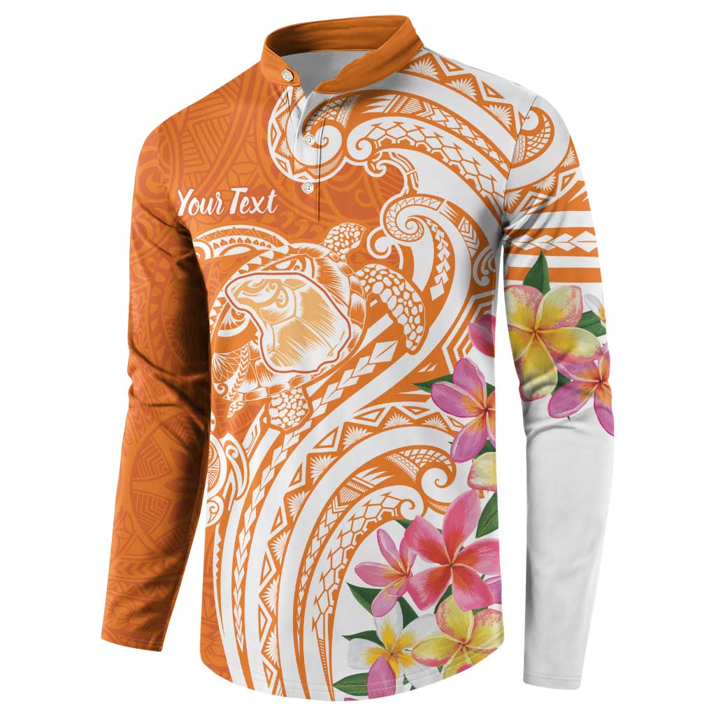 Aloha Lanai Island Personalized Button Sweatshirt Orange Dreamy Turtle LT7 - Polynesian Pride