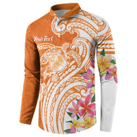 Aloha Lanai Island Personalized Button Sweatshirt Orange Dreamy Turtle LT7 - Polynesian Pride