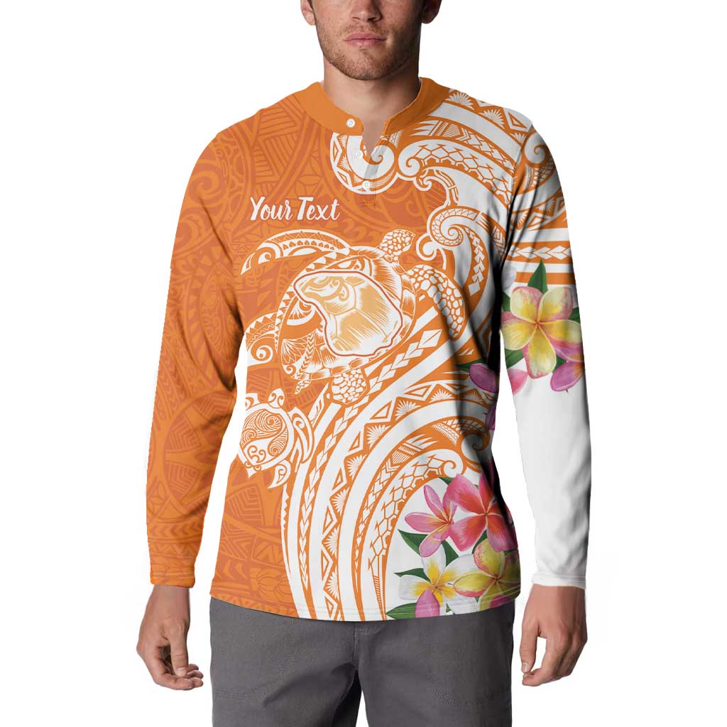 Aloha Lanai Island Personalized Button Sweatshirt Orange Dreamy Turtle LT7 - Polynesian Pride