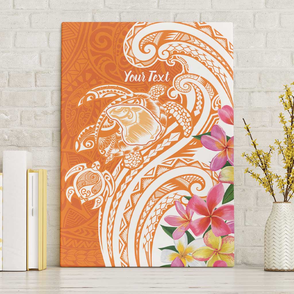 Aloha Lanai Island Personalized Canvas Wall Art Orange Dreamy Turtle