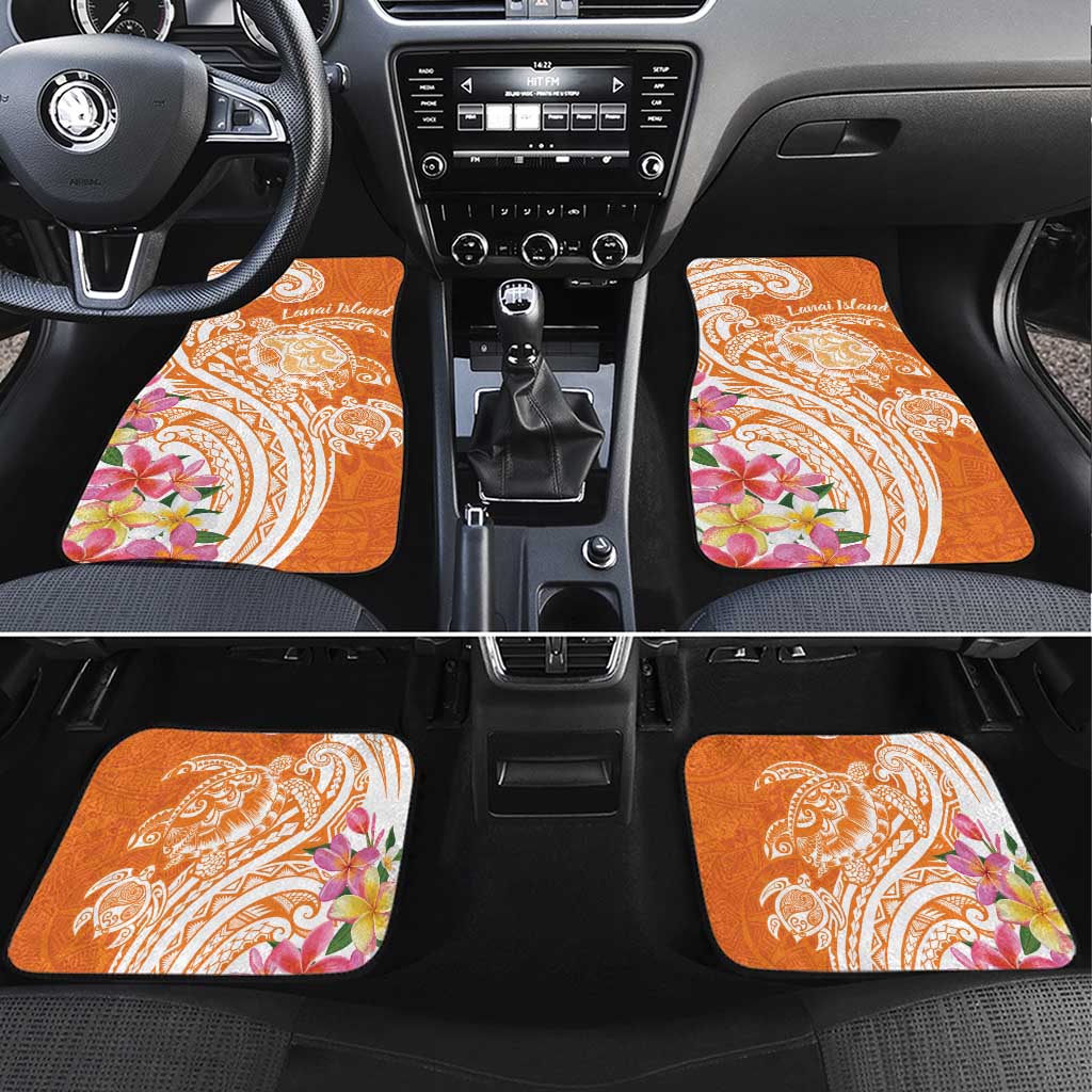 Aloha Lanai Island Personalized Car Mats Orange Dreamy Turtle