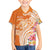 Aloha Lanai Island Personalized Family Matching Off The Shoulder Long Sleeve Dress and Hawaiian Shirt Orange Dreamy Turtle
