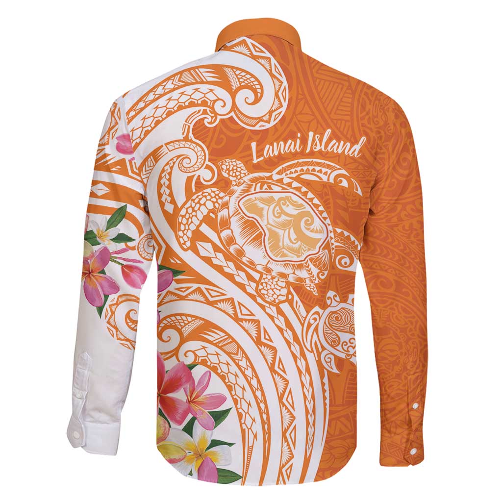 Aloha Lanai Island Personalized Family Matching Puletasi and Hawaiian Shirt Orange Dreamy Turtle