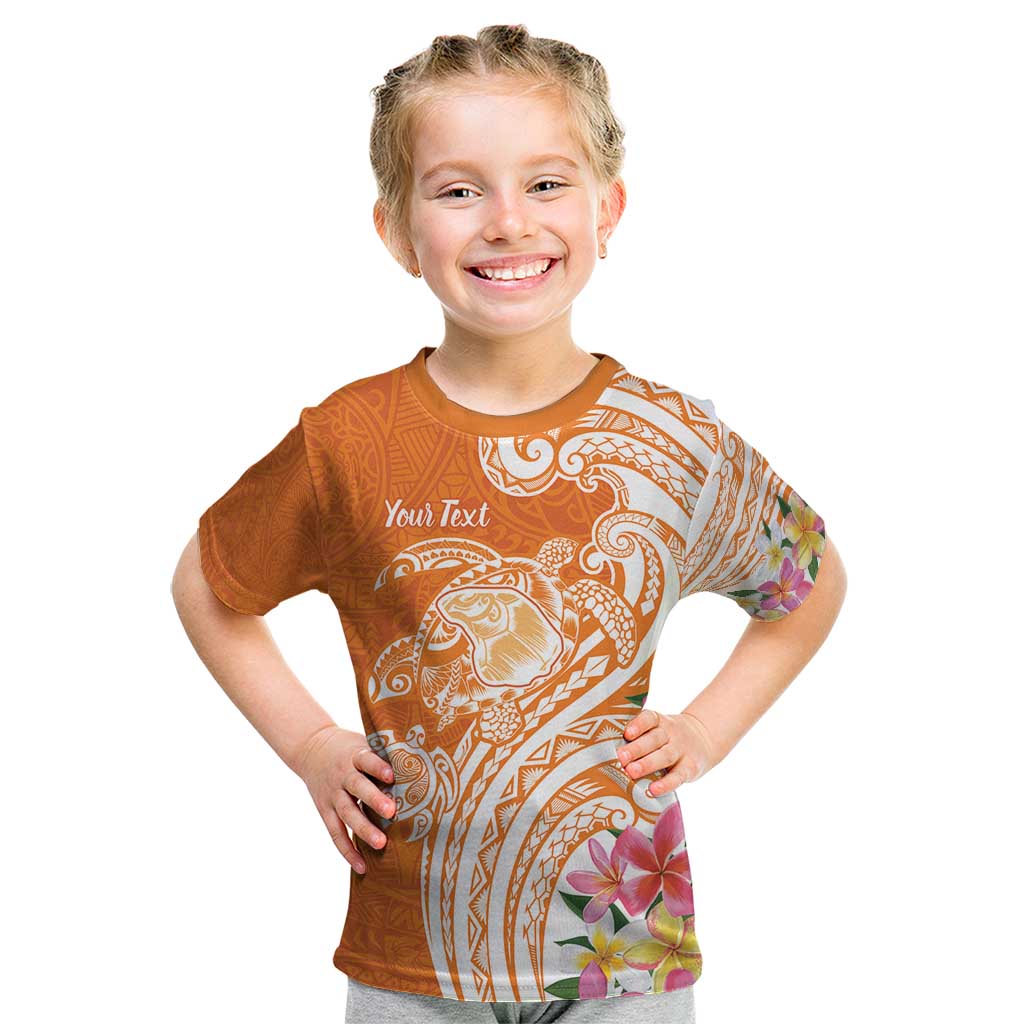 Aloha Lanai Island Personalized Kid T Shirt Orange Dreamy Turtle LT7 Orange - Polynesian Pride