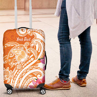 Aloha Lanai Island Personalized Luggage Cover Orange Dreamy Turtle