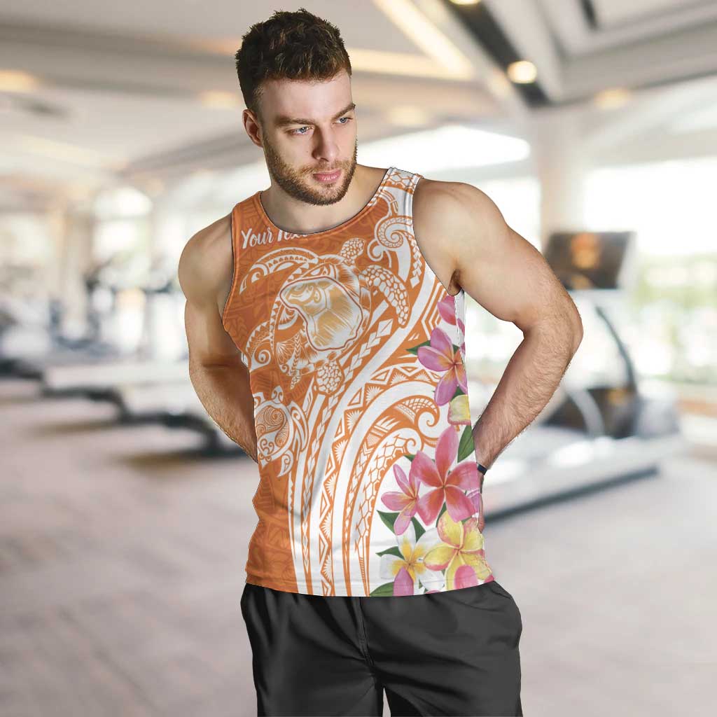 Aloha Lanai Island Personalized Men Tank Top Orange Dreamy Turtle