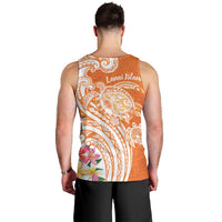 Aloha Lanai Island Personalized Men Tank Top Orange Dreamy Turtle