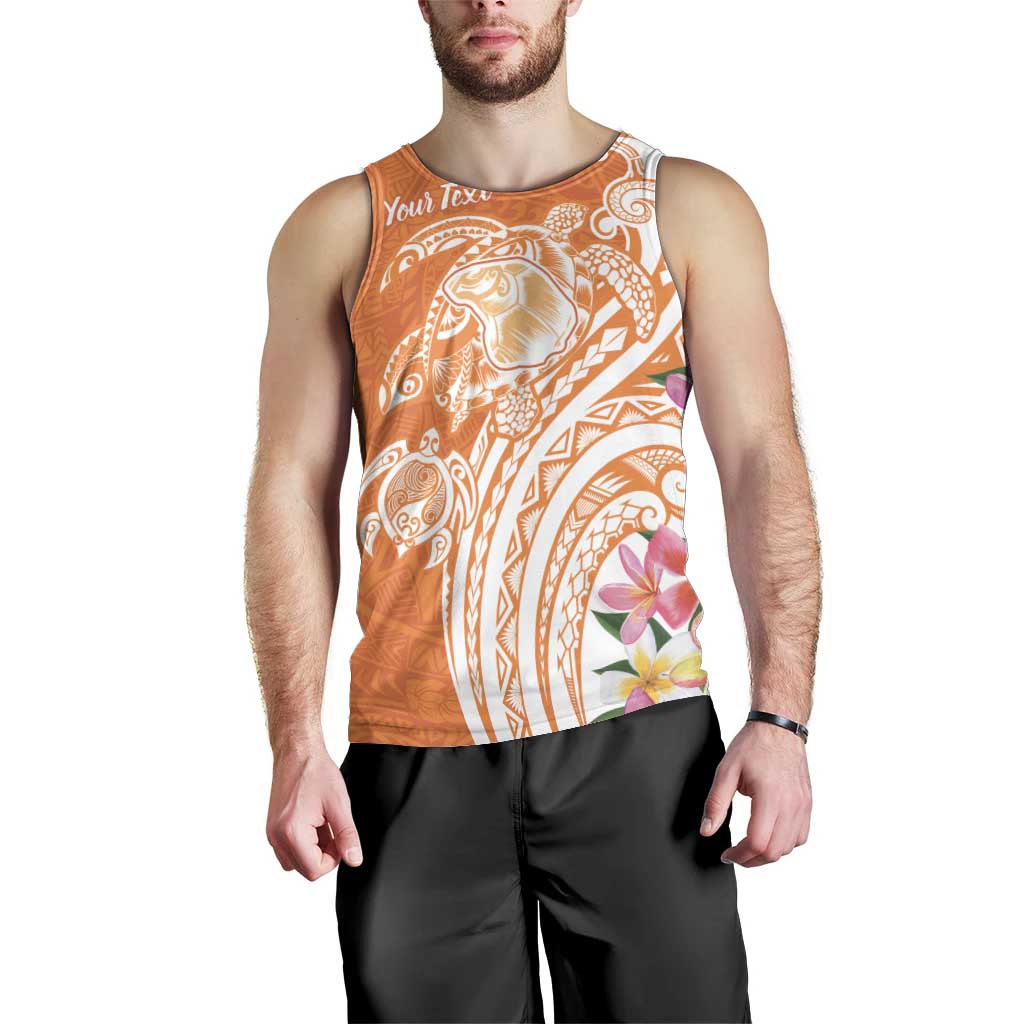 Aloha Lanai Island Personalized Men Tank Top Orange Dreamy Turtle