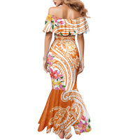 Aloha Lanai Island Personalized Mermaid Dress Orange Dreamy Turtle