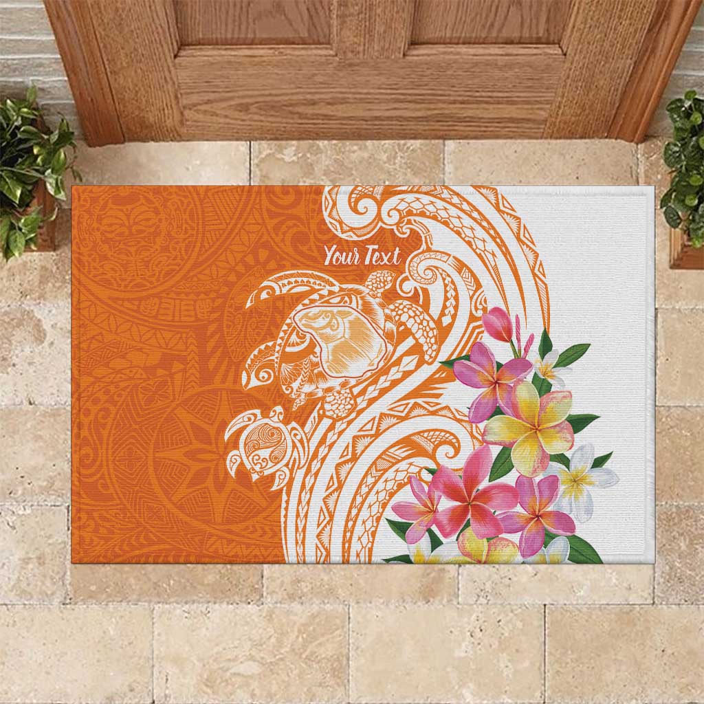 Aloha Lanai Island Personalized Rubber Doormat Orange Dreamy Turtle LT7 Orange - Polynesian Pride