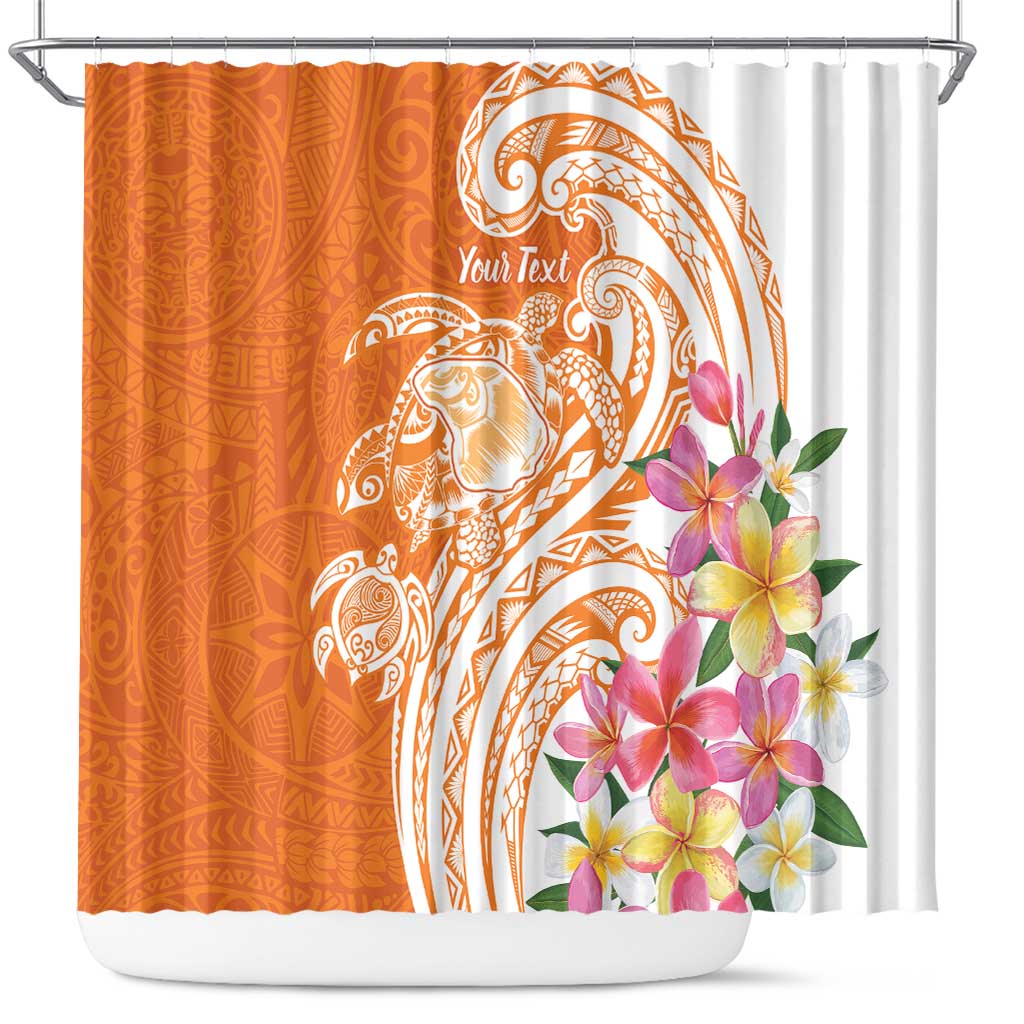 Aloha Lanai Island Personalized Shower Curtain Orange Dreamy Turtle