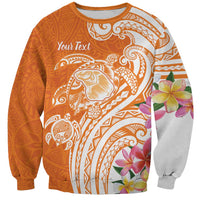 Aloha Lanai Island Personalized Sweatshirt Orange Dreamy Turtle LT7 Unisex Orange - Polynesian Pride