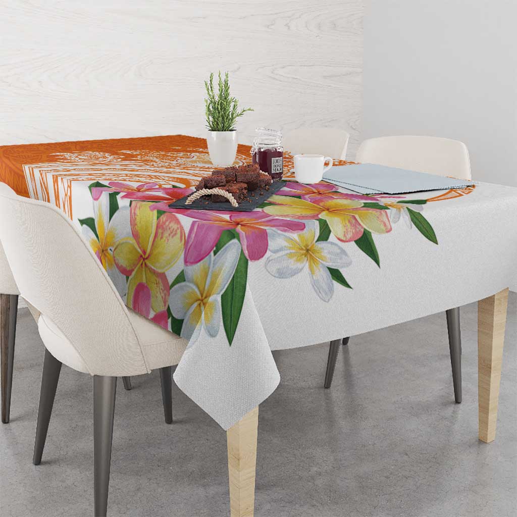 Aloha Lanai Island Personalized Tablecloth Orange Dreamy Turtle LT7 - Polynesian Pride