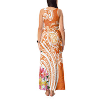 Aloha Lanai Island Personalized Tank Maxi Dress Orange Dreamy Turtle