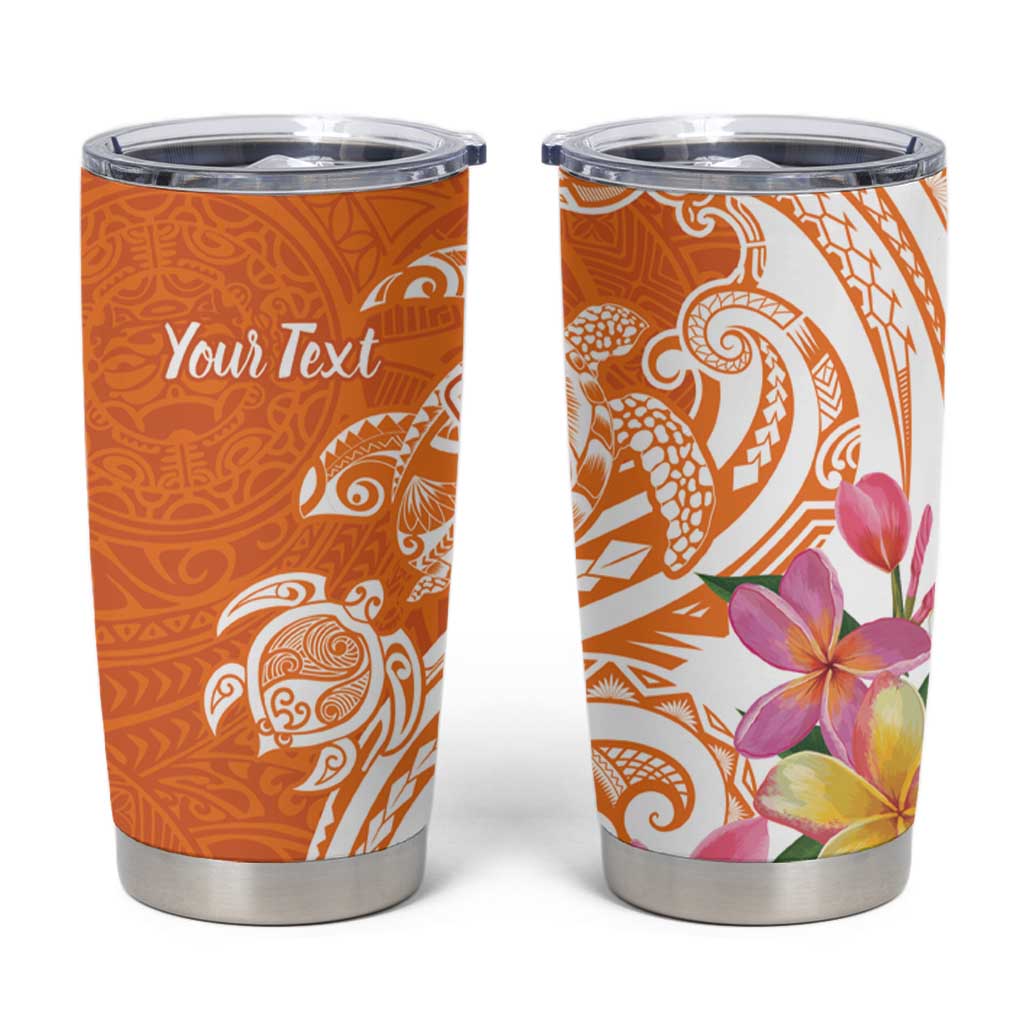 Aloha Lanai Island Personalized Tumbler Cup Orange Dreamy Turtle LT7 Orange - Polynesian Pride