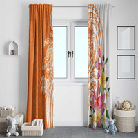 Aloha Lanai Island Personalized Window Curtain Orange Dreamy Turtle