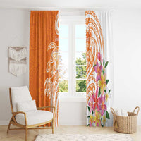 Aloha Lanai Island Personalized Window Curtain Orange Dreamy Turtle