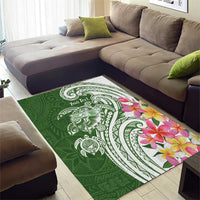 Aloha Molokai Island Personalized Area Rug Sage Dreamy Turtle