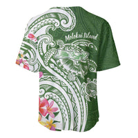 Aloha Molokai Island Personalized Baseball Jersey Sage Dreamy Turtle LT7 - Polynesian Pride