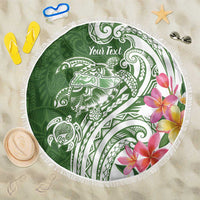 Aloha Molokai Island Personalized Beach Blanket Sage Dreamy Turtle LT7 One Size 150cm Sage Green - Polynesian Pride