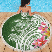 Aloha Molokai Island Personalized Beach Blanket Sage Dreamy Turtle LT7 - Polynesian Pride