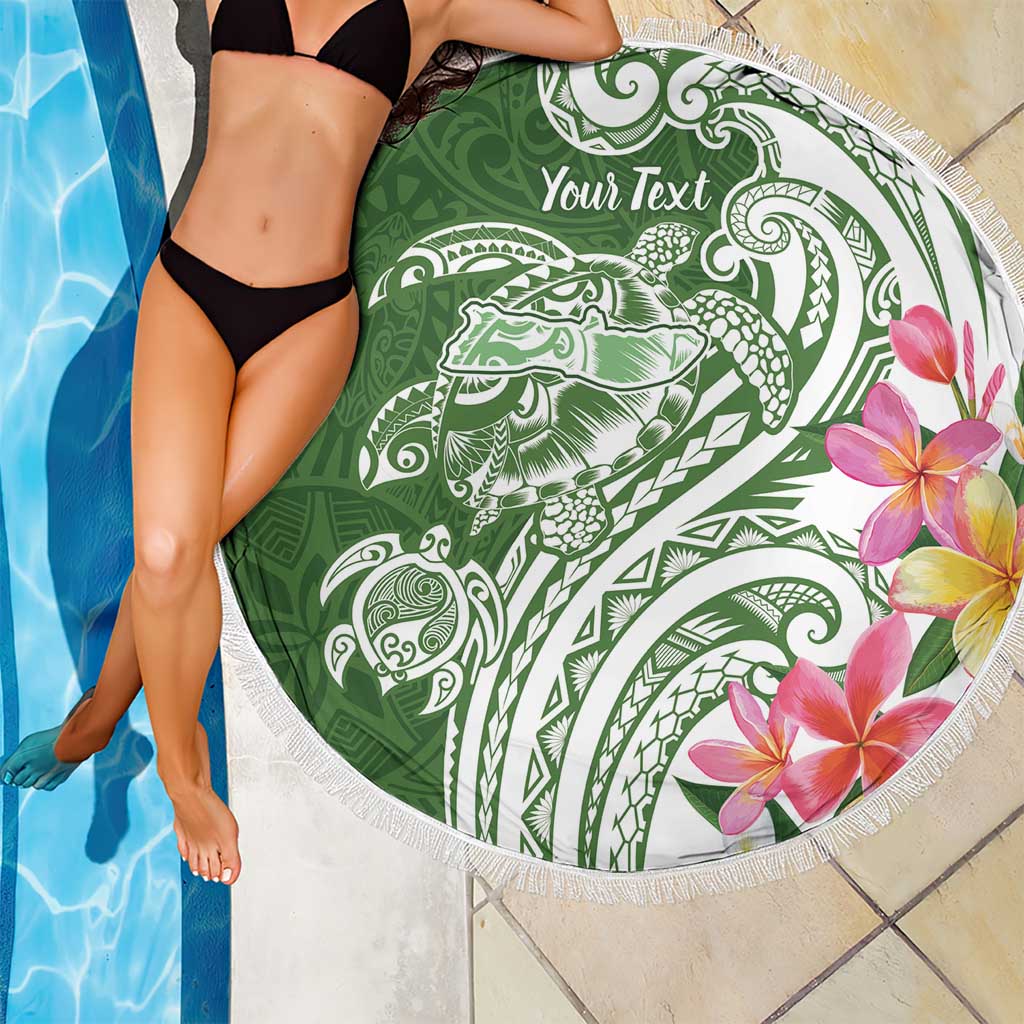 Aloha Molokai Island Personalized Beach Blanket Sage Dreamy Turtle LT7 - Polynesian Pride