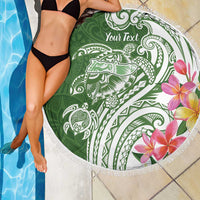 Aloha Molokai Island Personalized Beach Blanket Sage Dreamy Turtle LT7 - Polynesian Pride