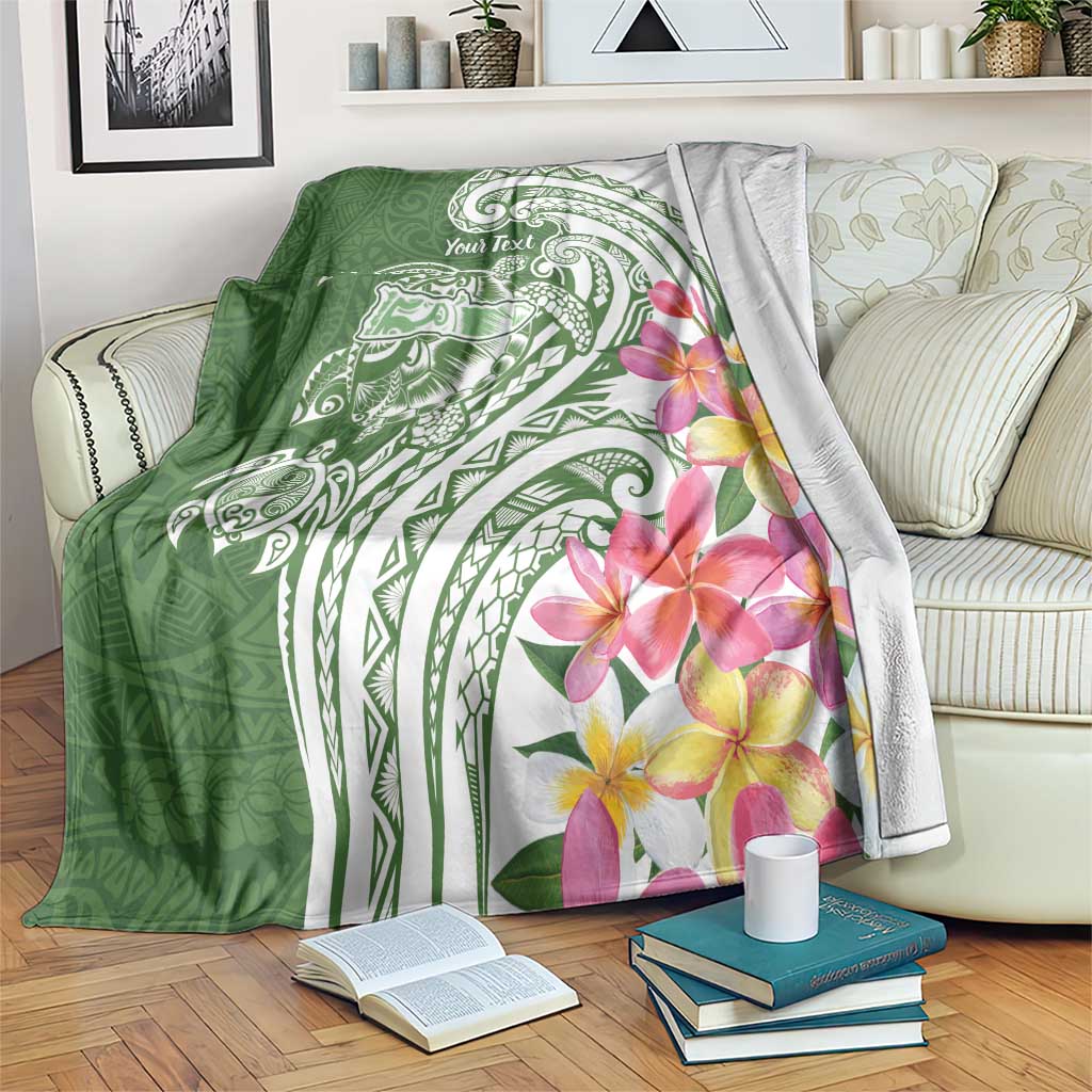Aloha Molokai Island Personalized Blanket Sage Dreamy Turtle LT7 Sage Green - Polynesian Pride