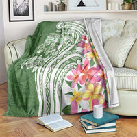 Aloha Molokai Island Personalized Blanket Sage Dreamy Turtle LT7 Sage Green - Polynesian Pride