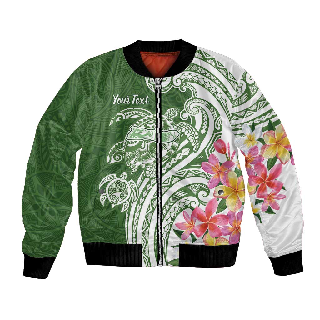 Aloha Molokai Island Personalized Bomber Jacket Sage Dreamy Turtle LT7 Unisex Sage Green - Polynesian Pride