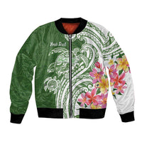 Aloha Molokai Island Personalized Bomber Jacket Sage Dreamy Turtle LT7 Unisex Sage Green - Polynesian Pride