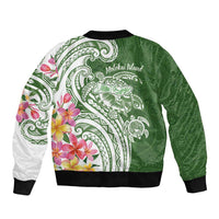 Aloha Molokai Island Personalized Bomber Jacket Sage Dreamy Turtle LT7 - Polynesian Pride