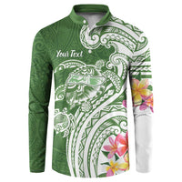 Aloha Molokai Island Personalized Button Sweatshirt Sage Dreamy Turtle LT7 Sage Green - Polynesian Pride