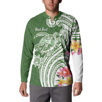 Aloha Molokai Island Personalized Button Sweatshirt Sage Dreamy Turtle LT7 - Polynesian Pride