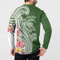 Aloha Molokai Island Personalized Button Sweatshirt Sage Dreamy Turtle LT7 - Polynesian Pride