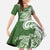 Aloha Molokai Island Personalized Family Matching Off The Shoulder Long Sleeve Dress and Hawaiian Shirt Sage Dreamy Turtle