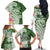 Aloha Molokai Island Personalized Family Matching Off The Shoulder Long Sleeve Dress and Hawaiian Shirt Sage Dreamy Turtle
