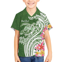 Aloha Molokai Island Personalized Family Matching Puletasi and Hawaiian Shirt Sage Dreamy Turtle