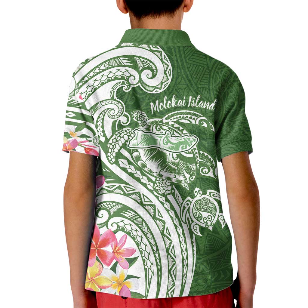 Aloha Molokai Island Personalized Kid Polo Shirt Sage Dreamy Turtle LT7 - Polynesian Pride