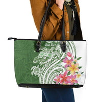 Aloha Molokai Island Personalized Leather Tote Bag Sage Dreamy Turtle LT7 - Polynesian Pride