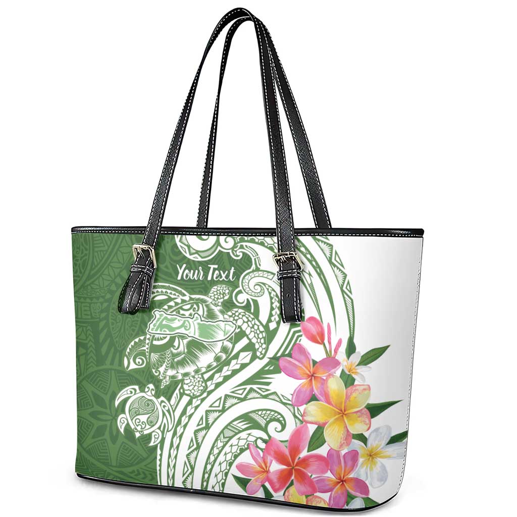 Aloha Molokai Island Personalized Leather Tote Bag Sage Dreamy Turtle LT7 - Polynesian Pride