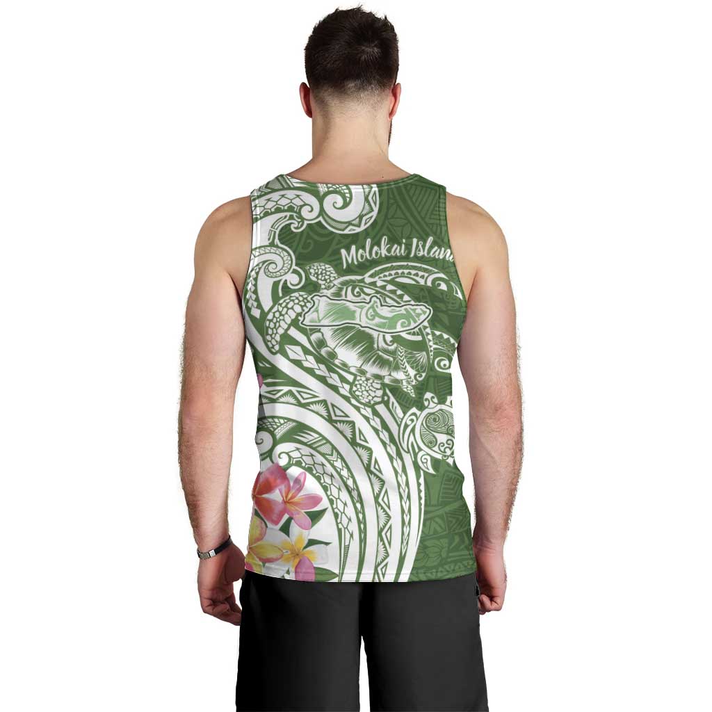 Aloha Molokai Island Personalized Men Tank Top Sage Dreamy Turtle