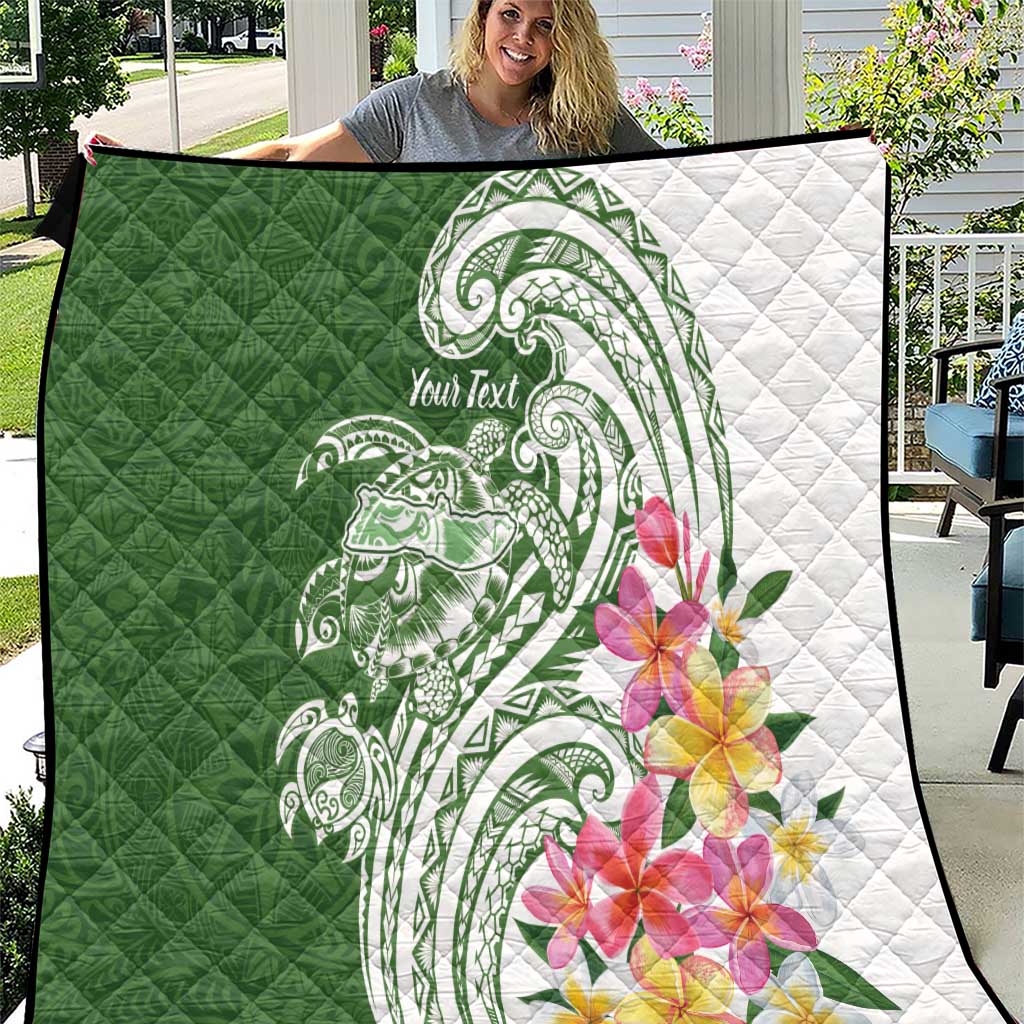 Aloha Molokai Island Personalized Quilt Sage Dreamy Turtle LT7 Sage Green - Polynesian Pride