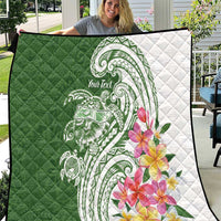 Aloha Molokai Island Personalized Quilt Sage Dreamy Turtle LT7 Sage Green - Polynesian Pride